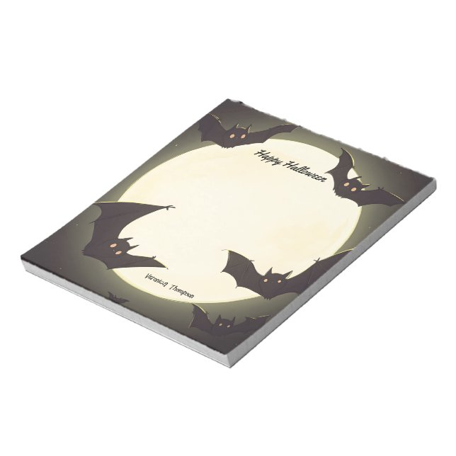 Bloc De Notas Moon and Bats Happy Halloween (Lado Izquierdo)