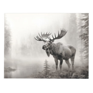 Bloc De Notas Moose Animal Discovery Wild Nature Ink Sketch Art