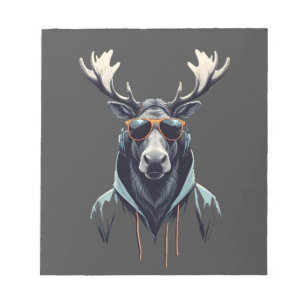 Bloc De Notas Moose Con Hoodie Funny Carácter Animal De Guay