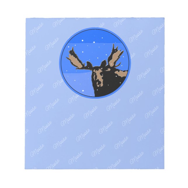 Bloc De Notas Moose in Winter - Original Wildlife Art (Frente)