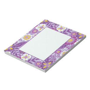 Bloc De Notas Morado, amarillo y magenta floral