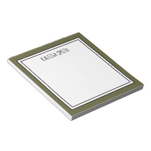 Bloc De Notas Moss Verde Personalizado Blanco Color Editable