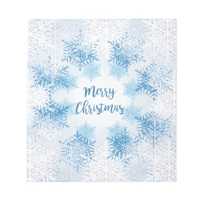 Bloc De Notas MOSTRAR PATRON DE COPOS DE NIEVE Feliz Navidad (Frente)