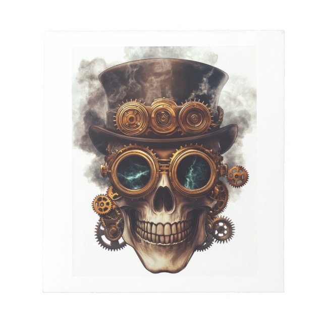 Bloc De Notas Motor de cráneo steampunk (Frente)