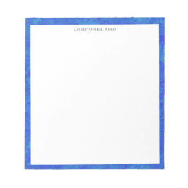Bloc De Notas Mottled Cobalt Blue Border Canvas Look