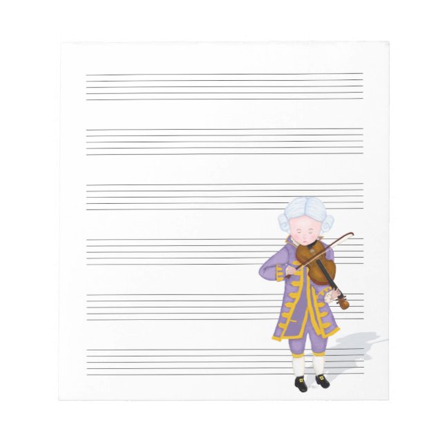 Bloc De Notas Mozart Reproducción de papel manuscrito de música  (Frente)