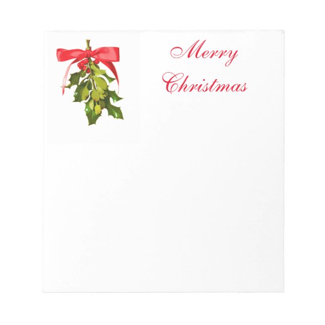 Bloc De Notas Muérdago de Navidad feliz (Frente)