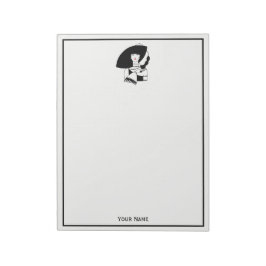 Bloc De Notas Mujer Art Deco con guantes y sombrero grande RL