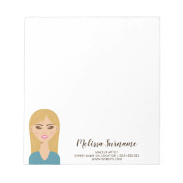 Bloc De Notas Mujer de pelo rubio Personalizada Artista de maqui