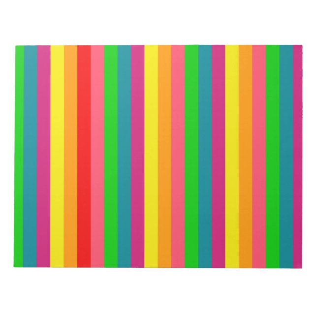 Bloc De Notas Multi Color Rainbow Vertical Stripes Pattern (Frente)