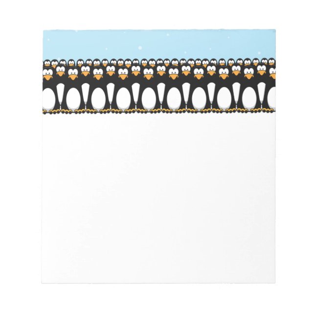 Bloc De Notas Multitud de graciosos pingüinos Personalizados en  (Frente)