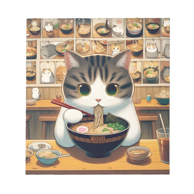 Bloc De Notas Munchkin Cat Comiendo Ramen (Frente)