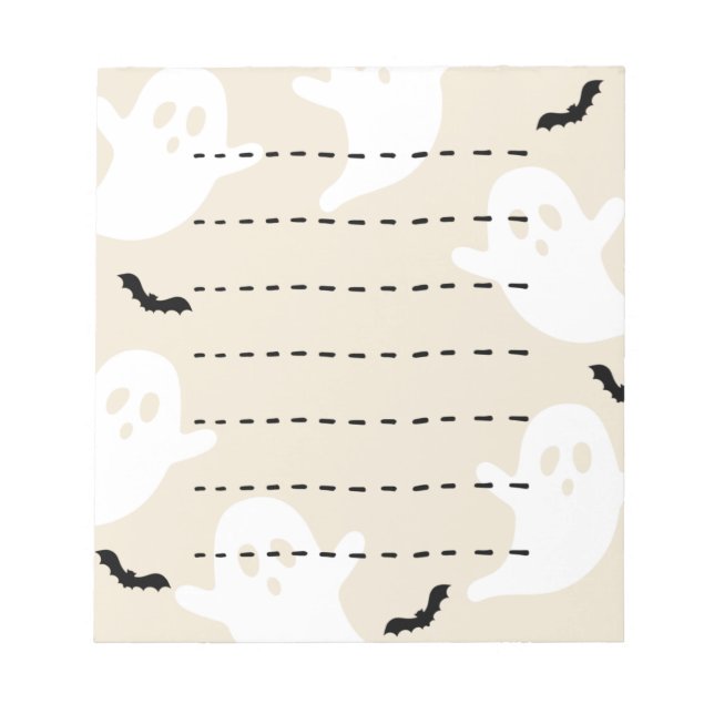 Bloc De Notas Murciélago Fantasma Línea Discontinua Halloween Bl (Frente)