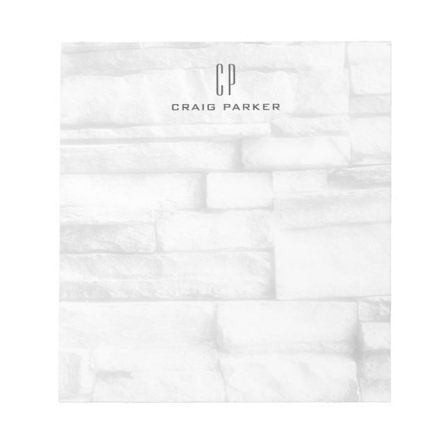 Bloc De Notas Muro Monograma profesional moderno simple (Frente)