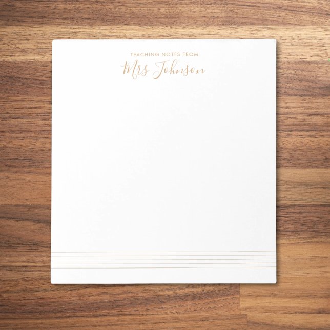 Bloc De Notas Music Stave Teacher Notes Elegant Script (Subido por el creador)