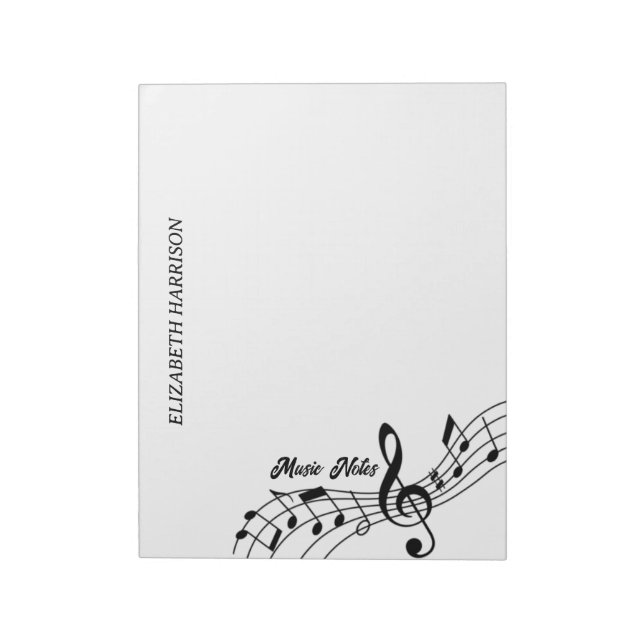 Bloc De Notas Music Teacher Music Notes Treble Clef Notepad (Lado Izquierdo)