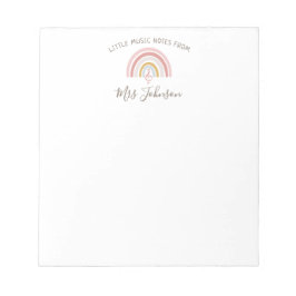 Bloc De Notas Music Teacher Notes Custom Name Rainbow Notepad