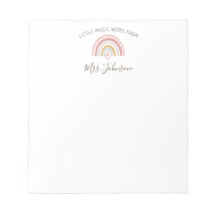 Bloc De Notas Music Teacher Notes Custom Name Rainbow Notepad