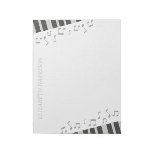 Bloc De Notas Music Teacher Piano Keyboard Music Notes Notepad