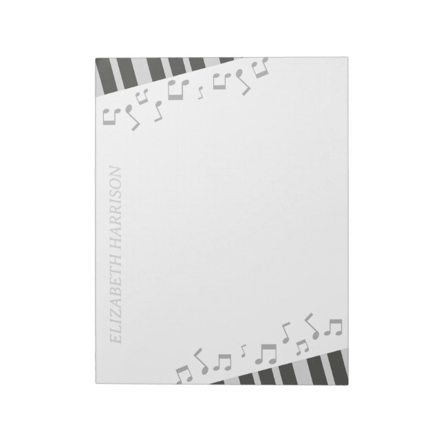 Bloc De Notas Music Teacher Piano Keyboard Music Notes Notepad (Lado Izquierdo)
