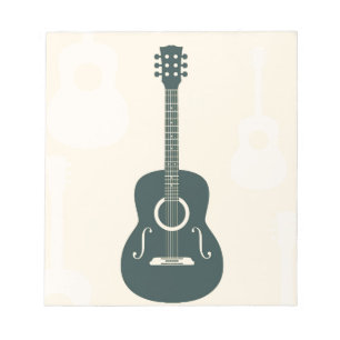 Bloc De Notas Música acústica de la guitarra retra