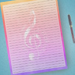Bloc De Notas Música de gran alcance: tintorizar los colores del<br><div class="desc">Bloc de notas de gran resolución - Páginas de tamaño de letra estándar - 8, 5" X 11" con líneas de regla ancha en negro en cada página para una escritura sencilla - Papel portátil de un lado con una tintorería musical en un fondo de color arco iris moderno.</div>