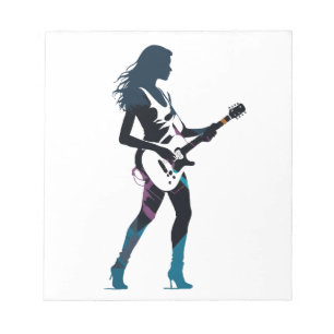 Bloc De Notas Música Guitarra Jugador Concierto Divertido Estilo
