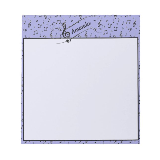 Bloc De Notas Música negra personalizada (Frente)