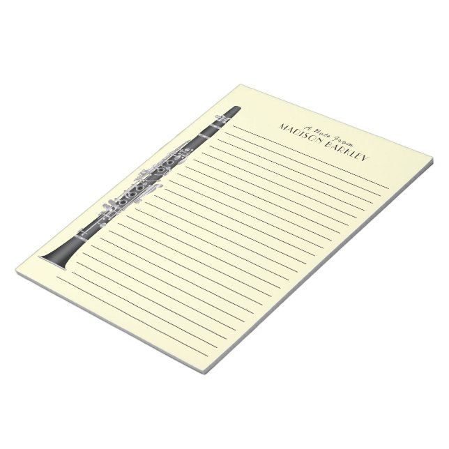 Bloc De Notas Músico Clarinet Music Teacher Band (Lado Derecho)