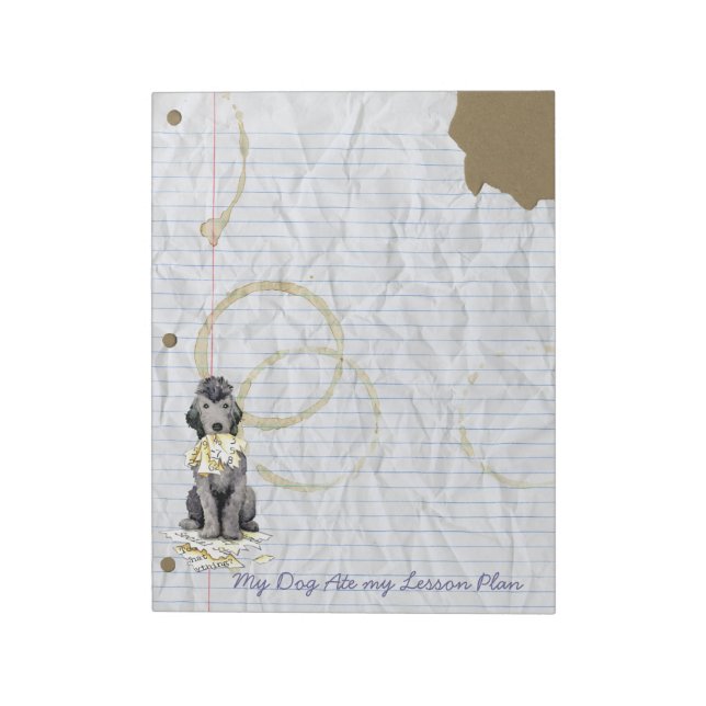 Bloc De Notas My Bedlington Terrier Ate my Lesage Plan Notepad (Lado Izquierdo)