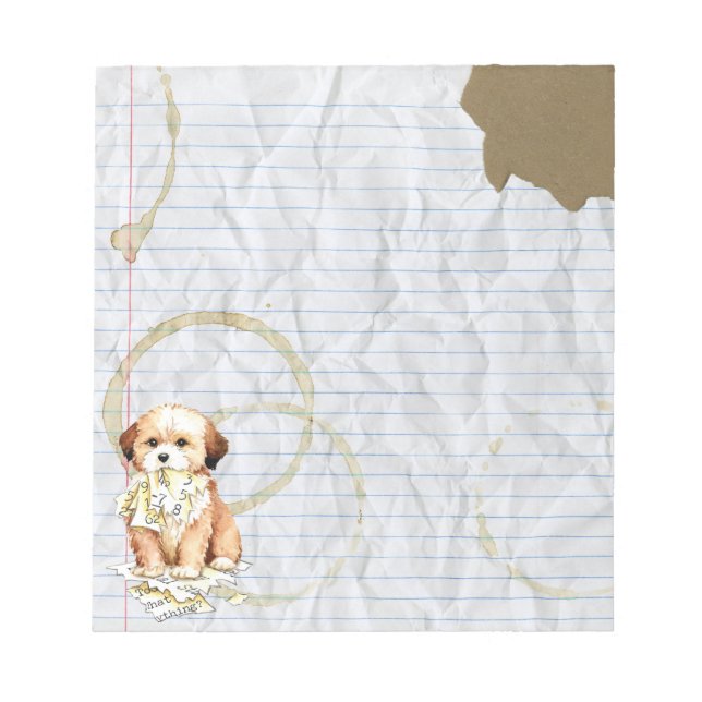 Bloc De Notas My Lhasa Apso Ate Mi Lección Plan Notepad (Frente)