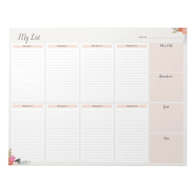 Bloc De Notas MY LIST - Life Pad Planner (Frente)