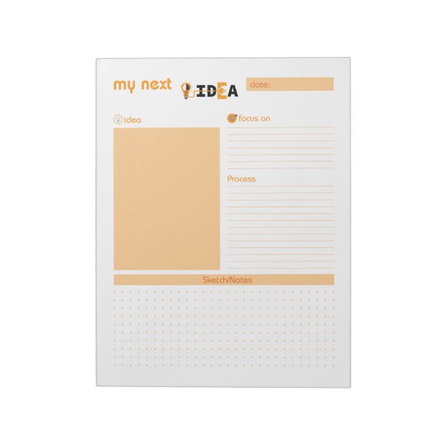 Bloc De Notas My Next Idea Naranja Notepad (Lado Izquierdo)