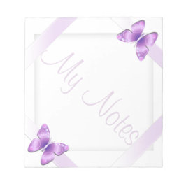 Bloc De Notas My Notes Girly Lavender Butterfly