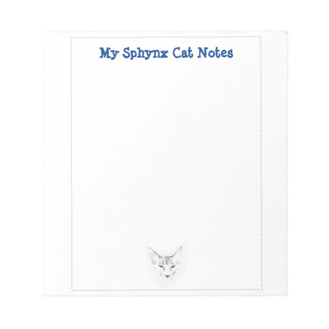 Bloc De Notas My Sphynx Cat Notes Cut Sketch (Frente)