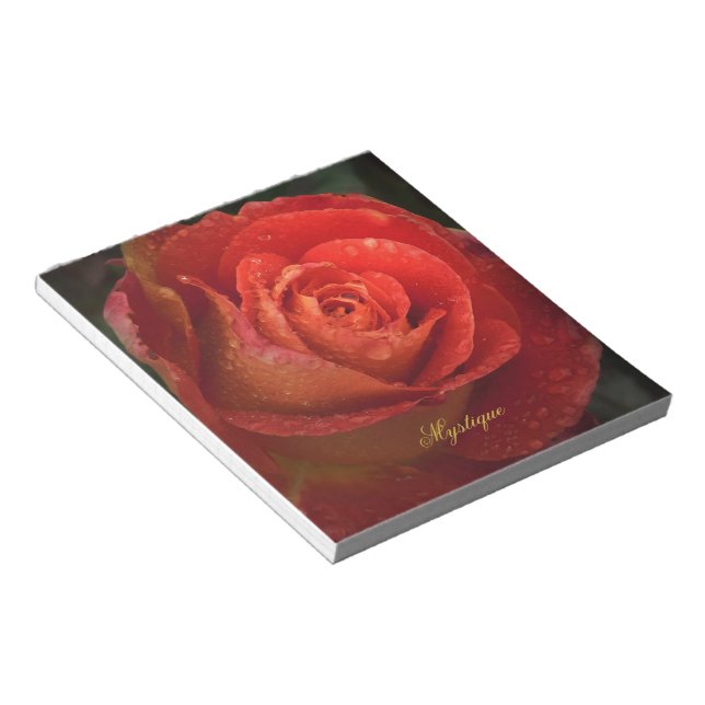 Bloc De Notas Mystique Dark Botanical Red Orange Rose Notepad (Lado Derecho)