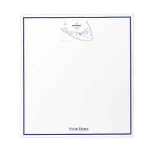 Bloc De Notas Nantucket Island MAMÁES Vintage Map Navy Blue