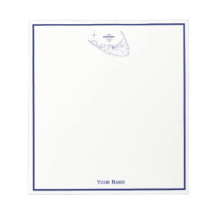 Bloc De Notas Nantucket Island MAMÁES Vintage Map Navy Blue