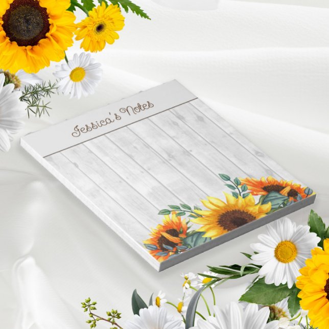 Bloc De Notas Naranja amarillo girasoles nombre de madera de Rús (Subido por el creador)