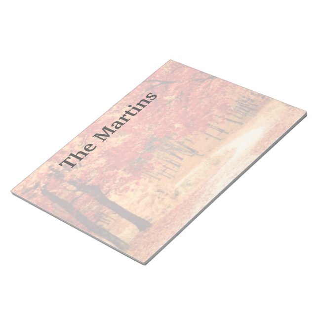 Bloc De Notas Naranja Árboles Caídos Rojos Personalizado Notepad (Lado Derecho)