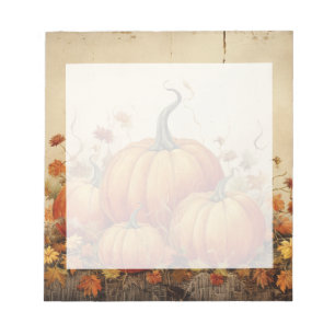 Bloc De Notas Naranja Calabazas Rustic Otoño