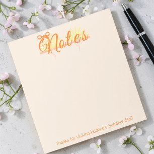 Bloc De Notas Naranja Cálido y Amarillo de Marca Personalizada