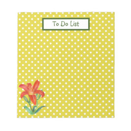 Bloc De Notas Naranja de acuarela Ilustracion botánico Lily