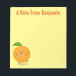 Bloc De Notas Naranja de danza dulce cítricos<br><div class="desc">¡Por diversión de frugalidad! Este feliz naranja es un lindo personaje de cítricos bailarín creado al adorable estilo personalizado.</div>