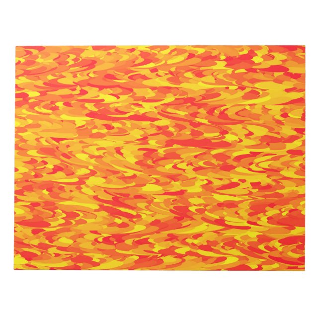 Bloc De Notas Naranja del patrón abstracto amarillo rojo (Frente)