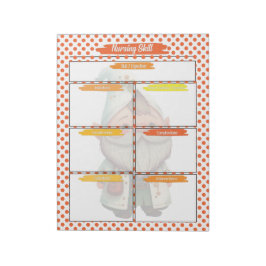 Bloc De Notas Naranja Dr. Gnome Enfermería Plantilla de habilida