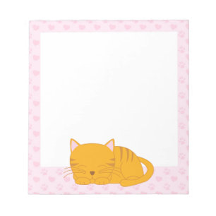 Bloc De Notas Naranja durmiente Tabby Cat