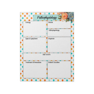 Bloc De Notas Naranja floral en Blue_ Pathophysiology Temp