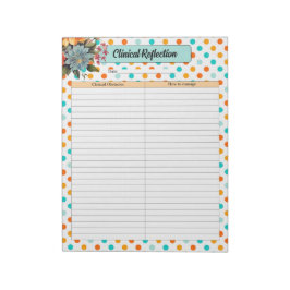 Bloc De Notas Naranja floral en Blue Polka Do_ Clinical Reflecti