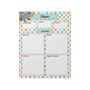 Bloc De Notas Naranja floral n Azul _ Enfermedad Temp 1